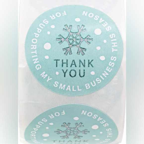 100 Snowflake Thank You for Supporting My Small Business This Season Stickers - Picture 1 of 5
